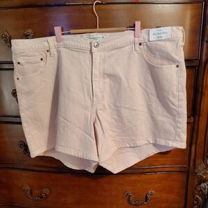 Abercrombie & Fitch Women's Pink High Rise Dad Shorts Sz 22/36
